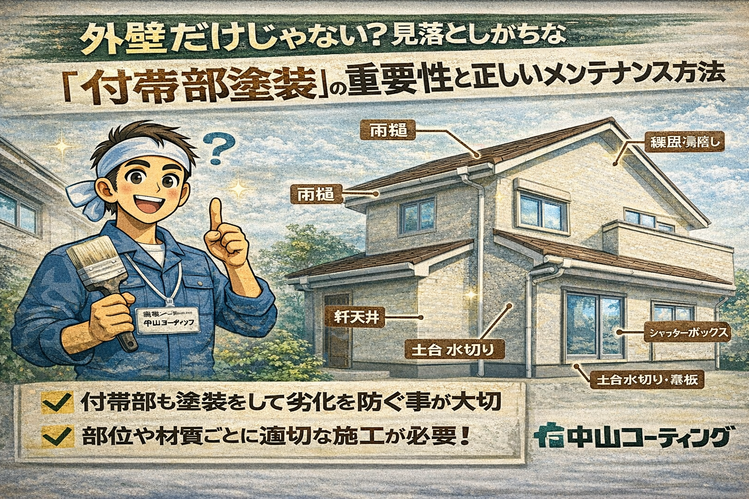 外壁だけじゃない？見落としがちな「付帯部塗装」の重要性と正しいメンテナンス方法とは？