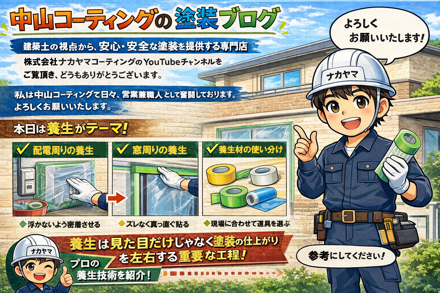 塗装職人の養生とは？仕上がりを左右するビニール養生・マスキングのコツとは？