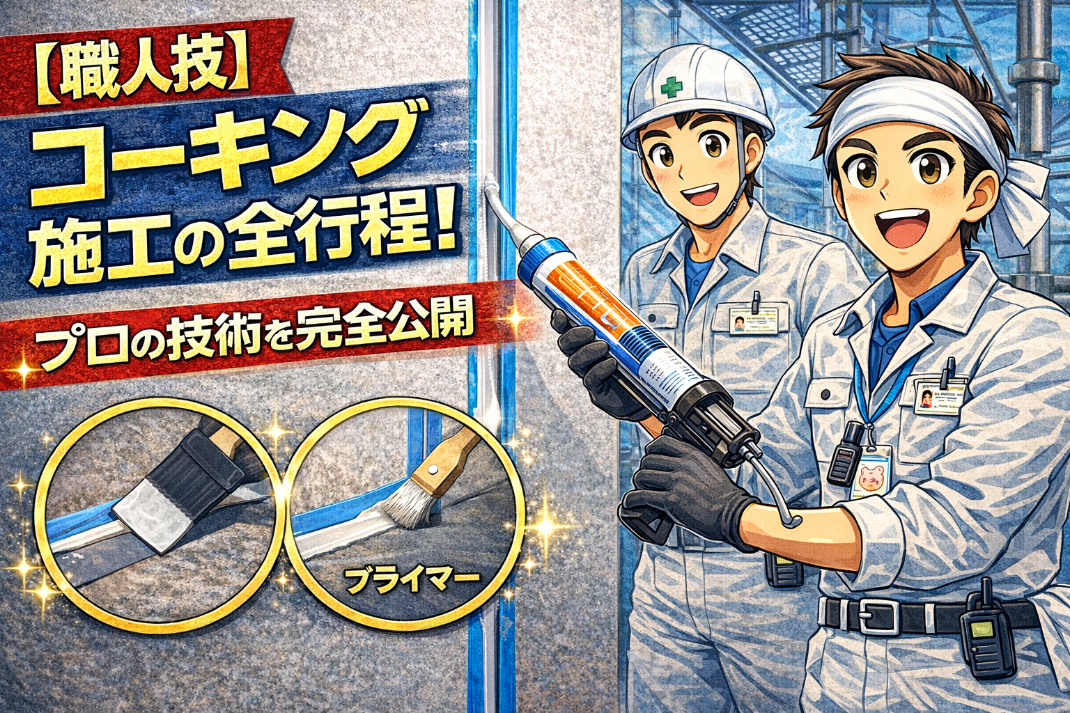 【職人技】コーキング施工の全工程！プロの技術を完全公開
