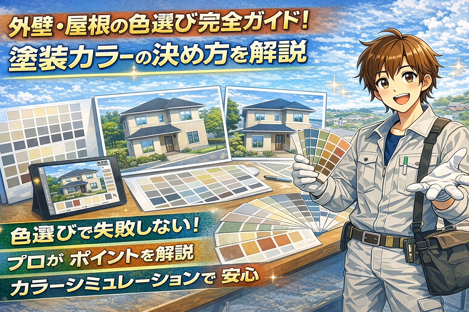 外壁・屋根の色選び完全ガイド！塗装カラーの決め方を解説