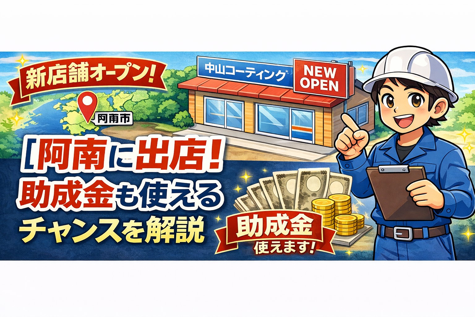 【新店舗オープン】阿南に出店！助成金も使えるチャンスを解説
