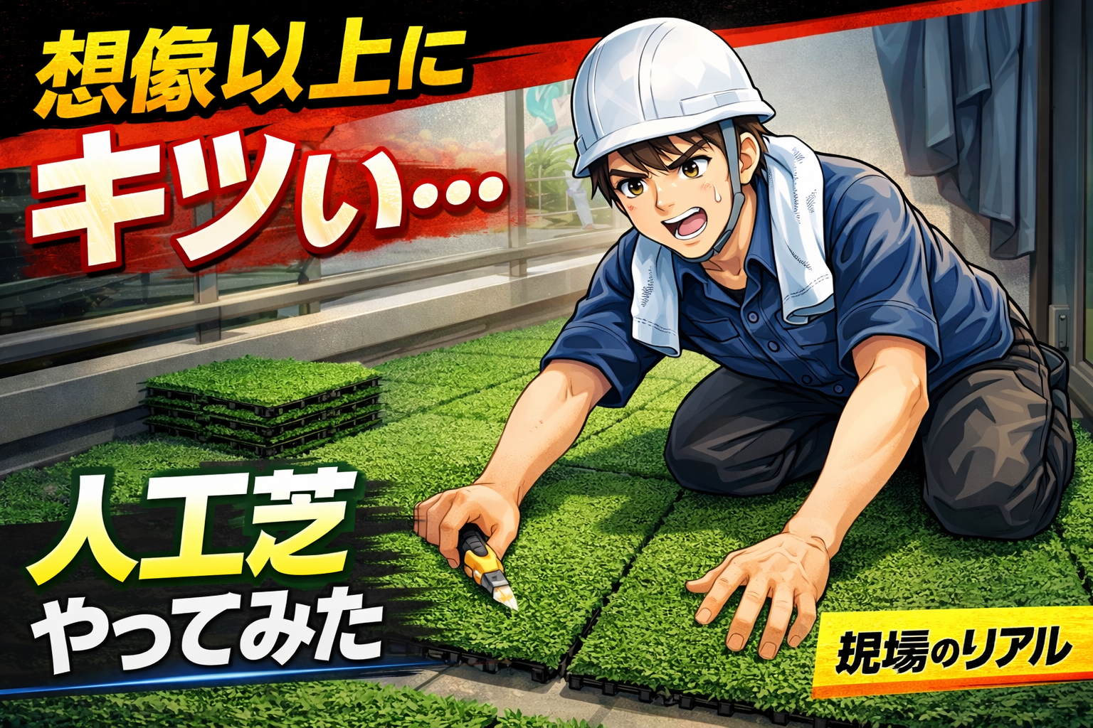 ベランダ 人工芝 DIY｜プロ施工との違いを解説