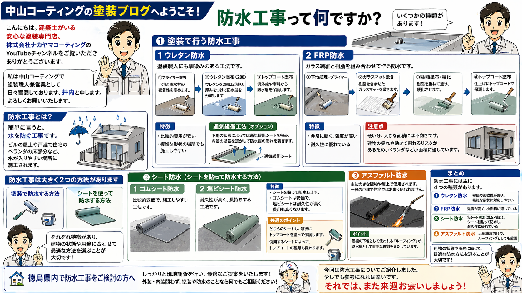 【必見】防水工事って何？4つの種類を徹底解説！