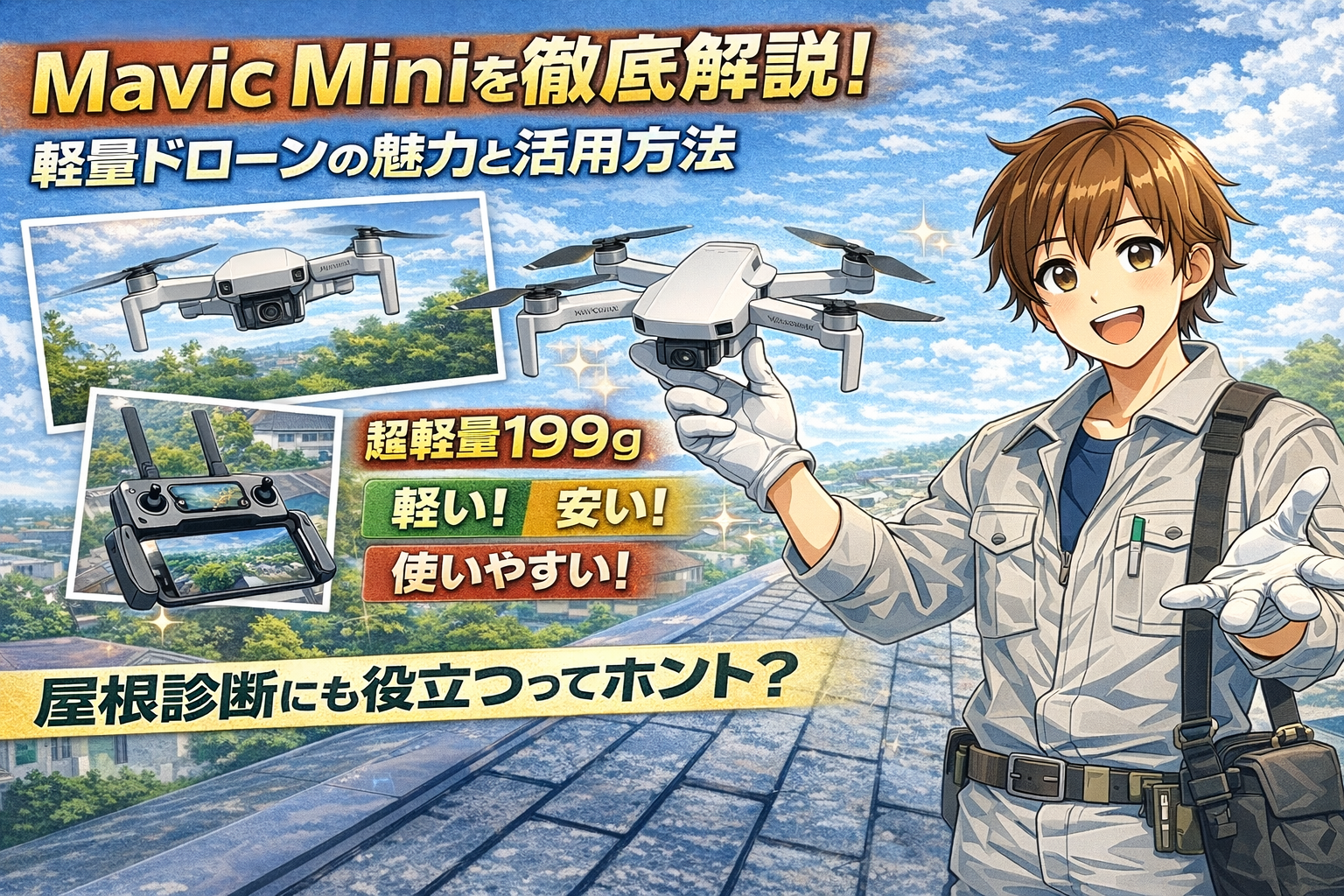 DJI Mavic Miniレビュー！屋根診断にも使える小型ドローンとは？