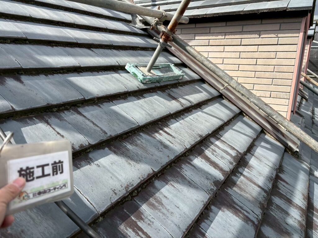 洗浄前の屋根の状態です。