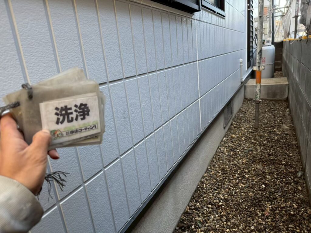 外壁の洗浄後です