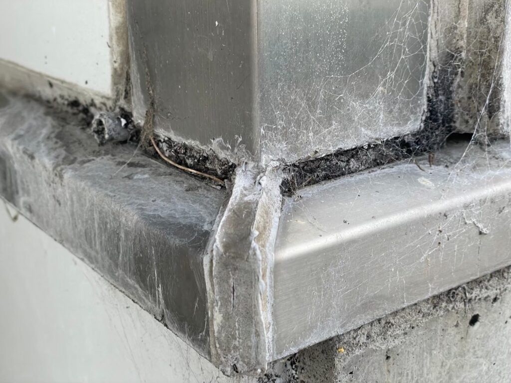 土台水切りまわりの防水処理が劣化していました