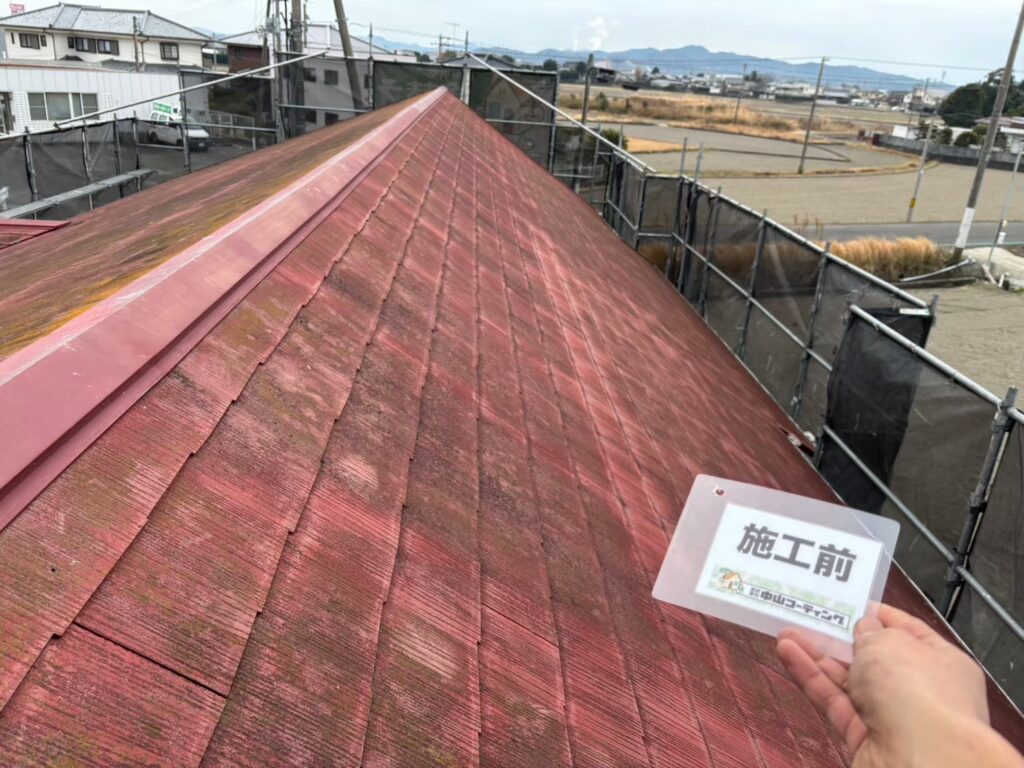 店舗裏側の屋根上です