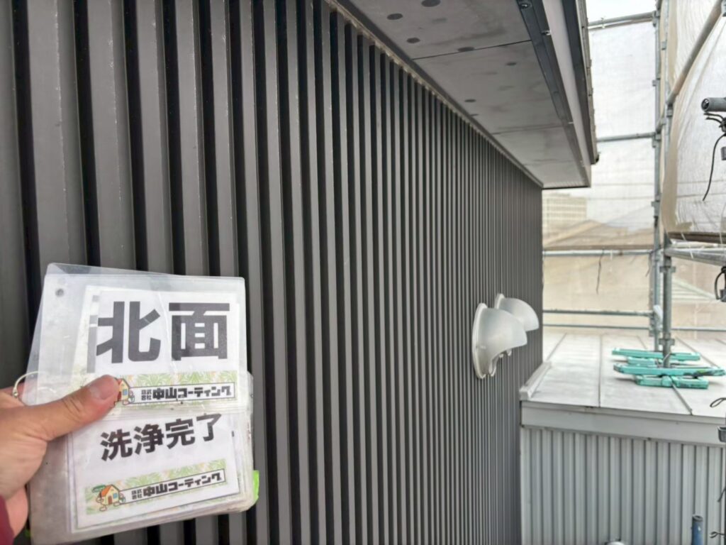 外壁の洗浄後です
