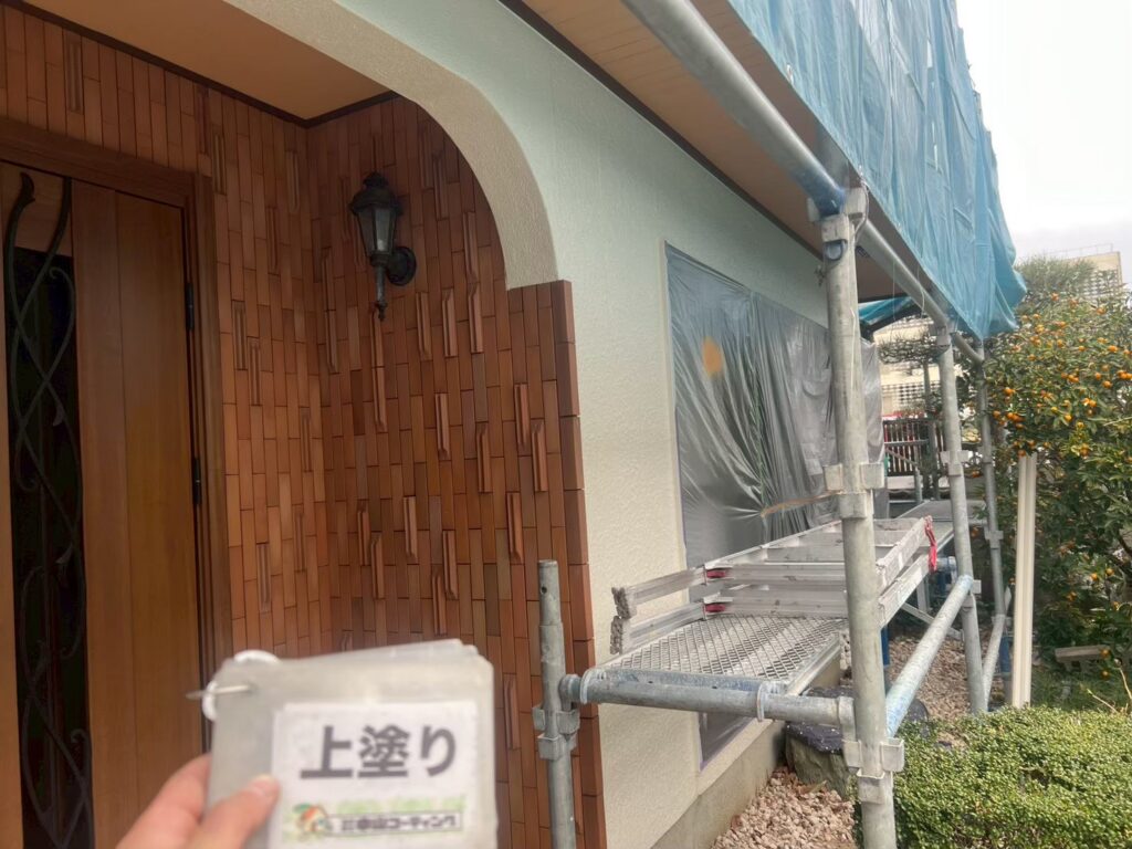モルタル外壁の塗装が完了しました
