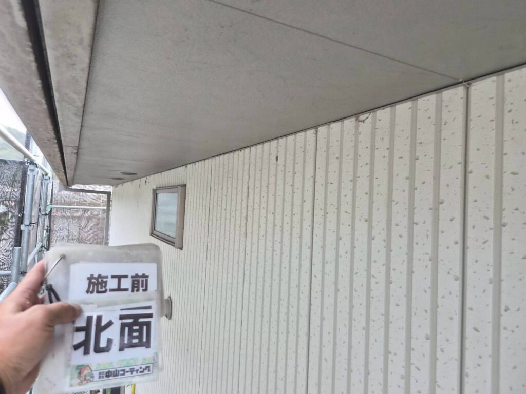 外壁に入り込んだ汚れを洗浄前に見ていきます